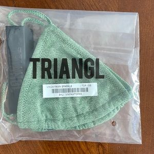 Green sparkly swim suit top in triangle style brand new